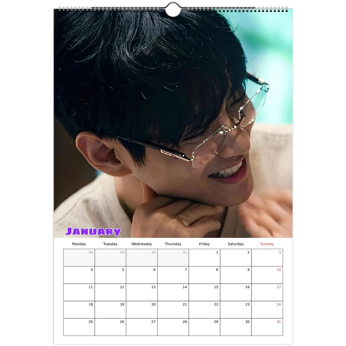 BTS Taehyung calendar January portrait