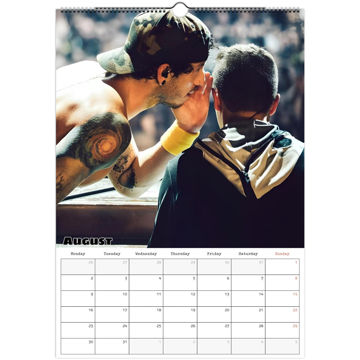 Twenty One Pilots calendar August photo