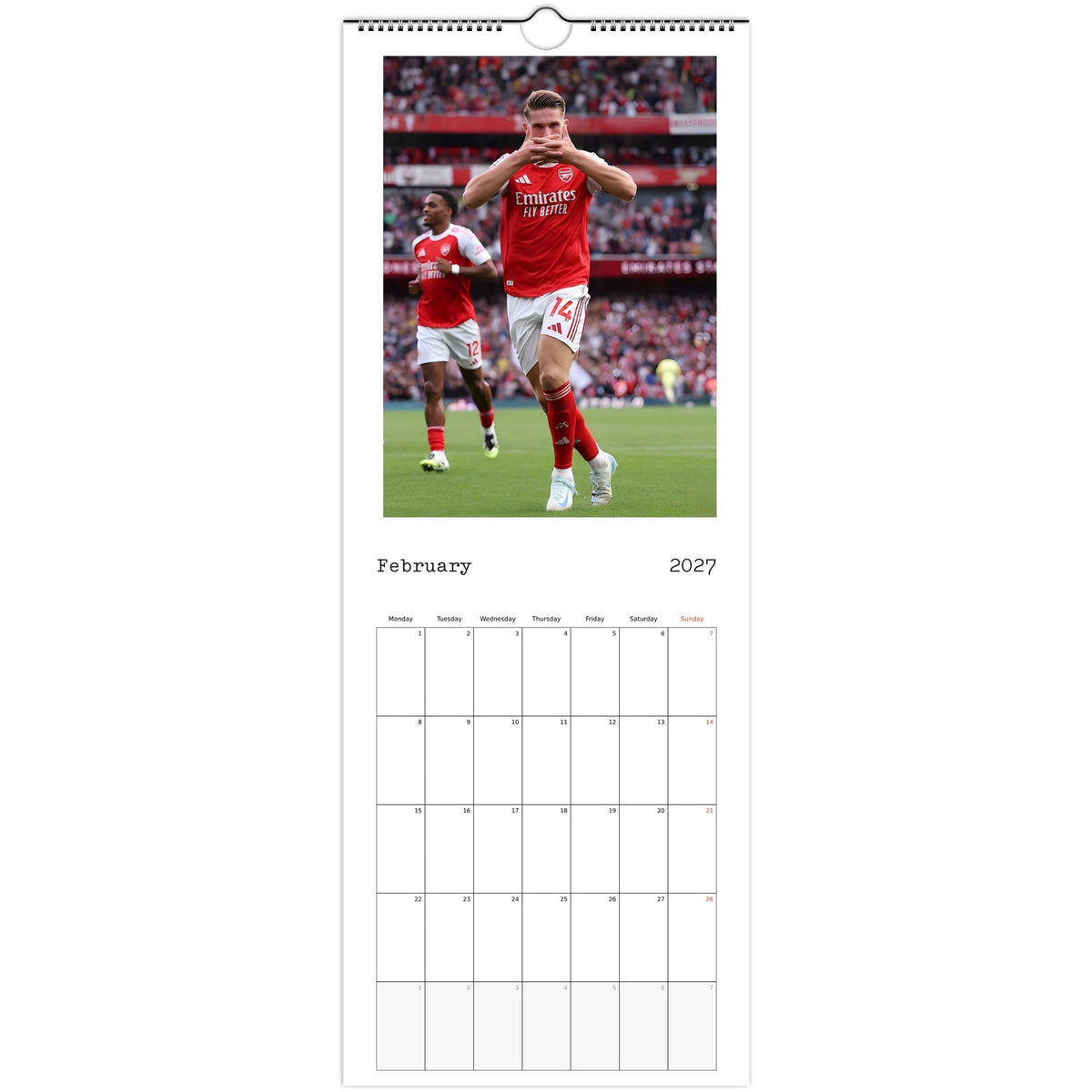 Arsenal Calendar February page