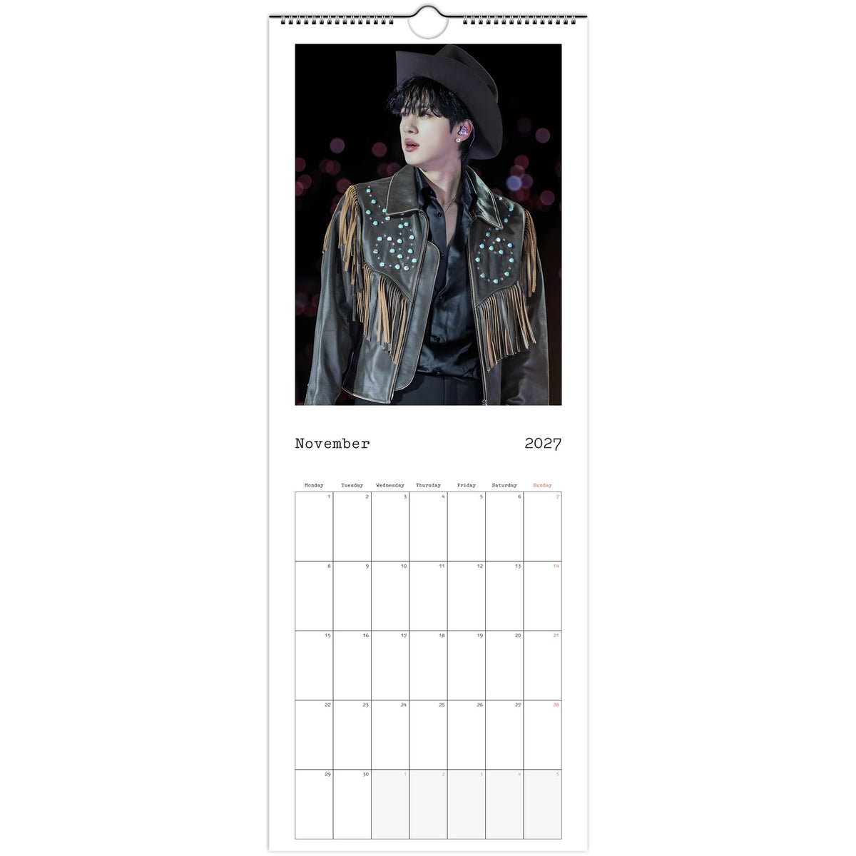 BTS Jin Calendar 2027 November page