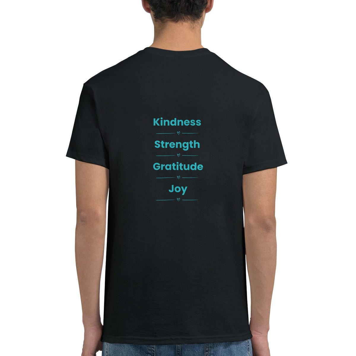 Motivational T‑shirt with bold Radiate Positivity typography