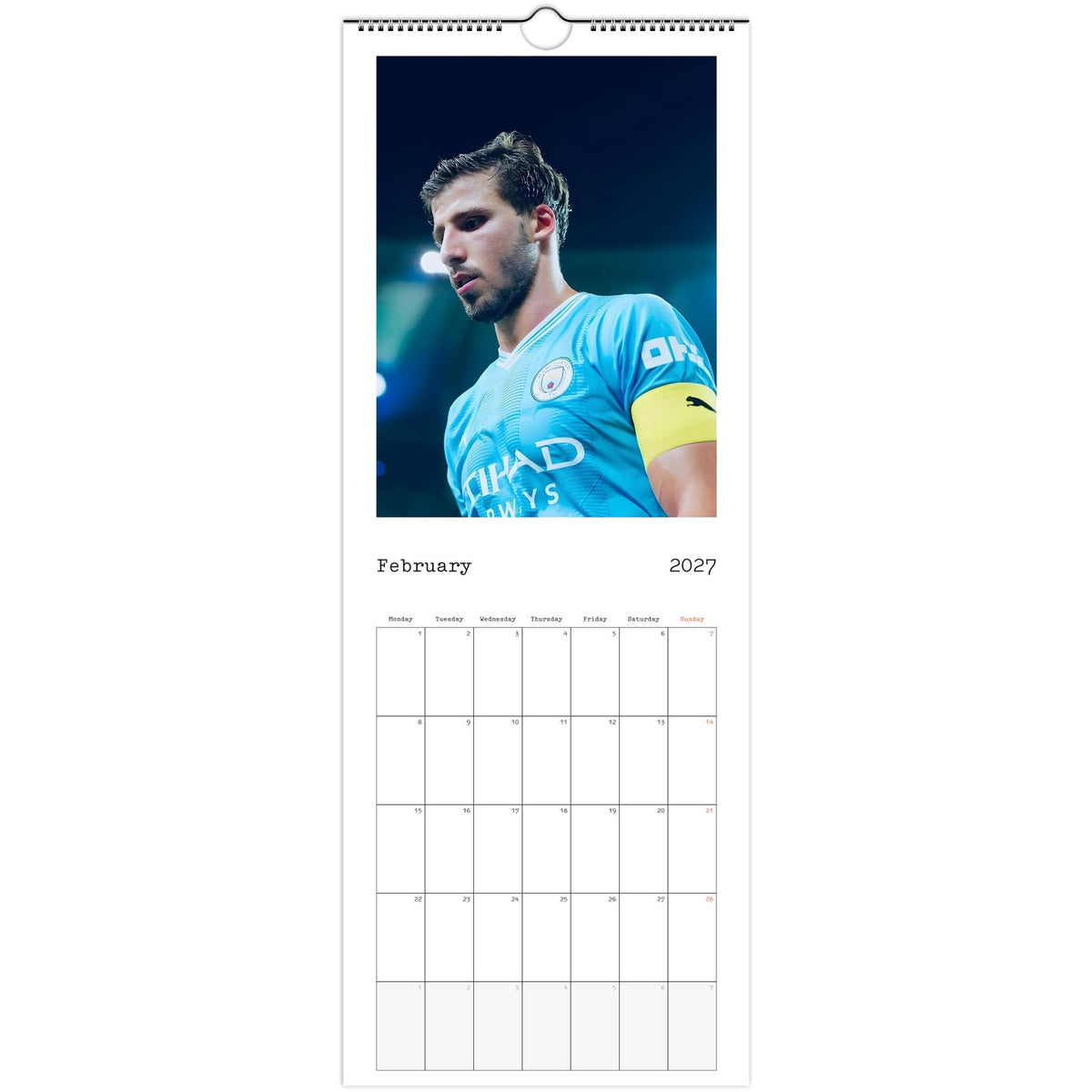 Man City Calendar 2027 February page