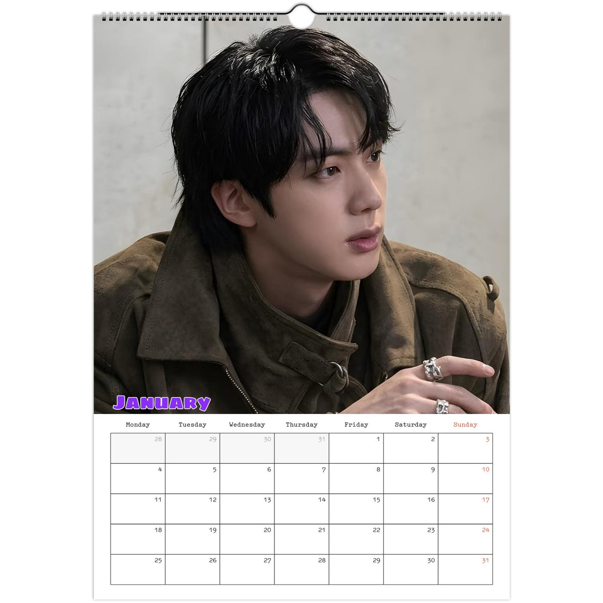 BTS Jin Calendar January portrait