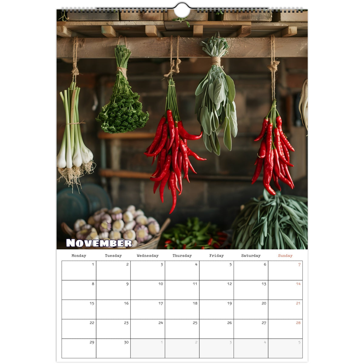 Off‑Grid Living 2027 calendar November photo