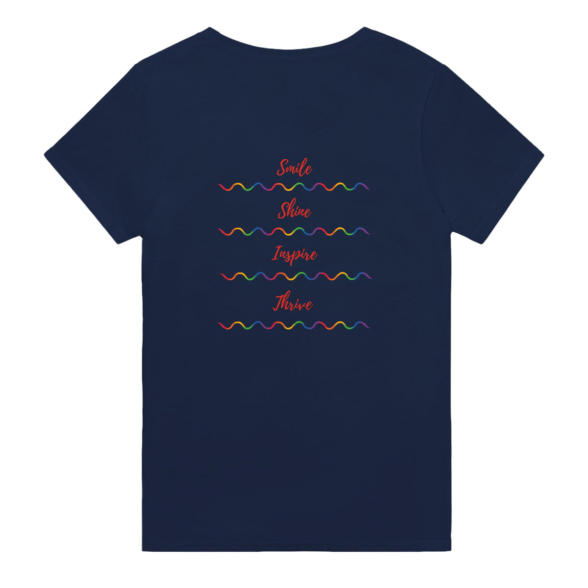 Uplifting graphic tee featuring Happiness Looks Good on You slogan