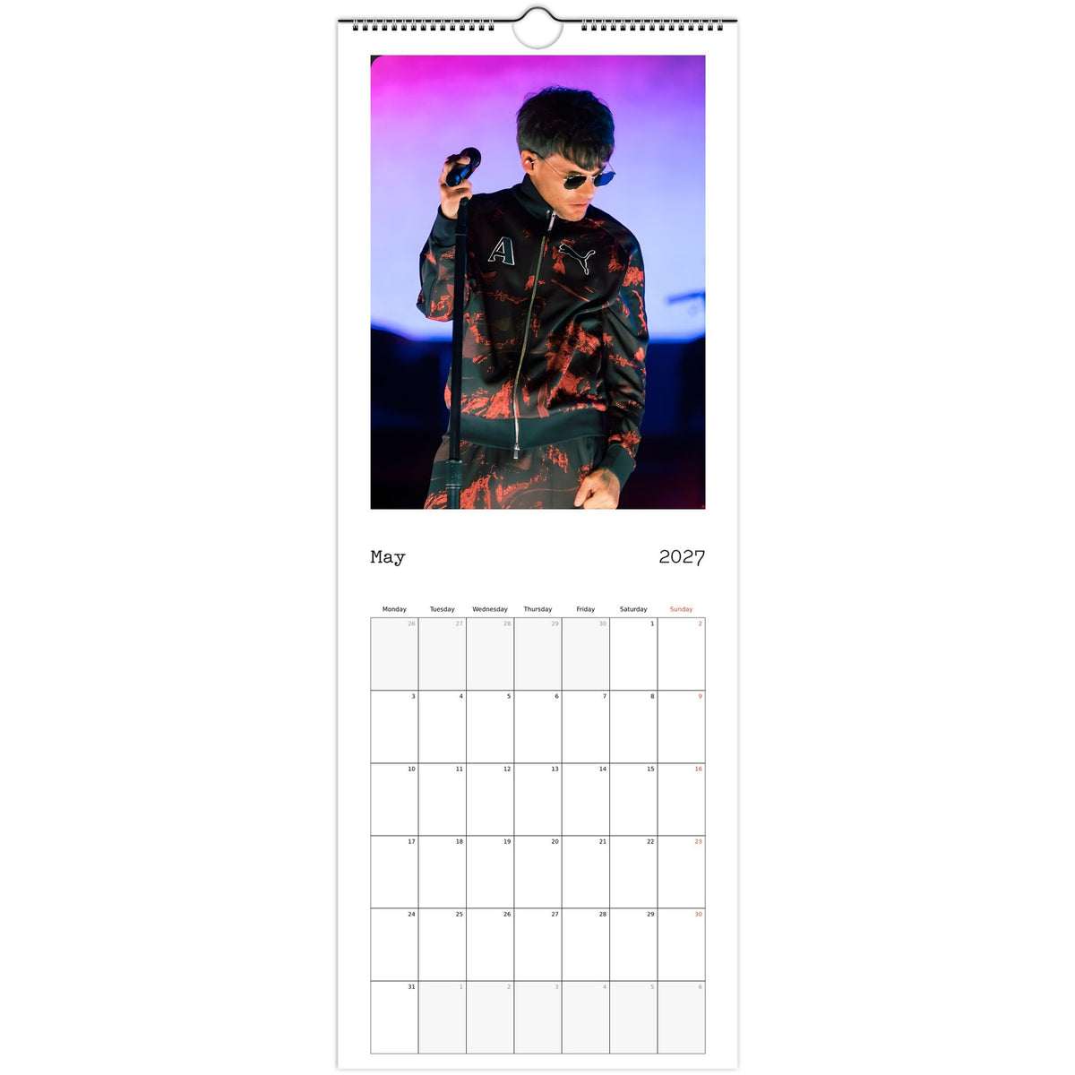 Louis Tomlinson 2027 calendar May Page