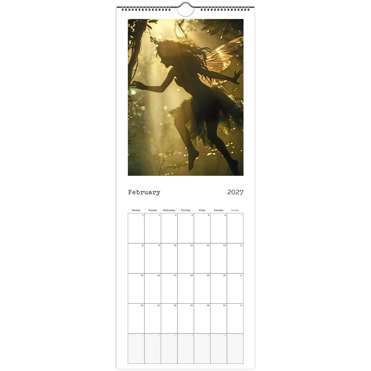 Fairies calendar 2027 February photo