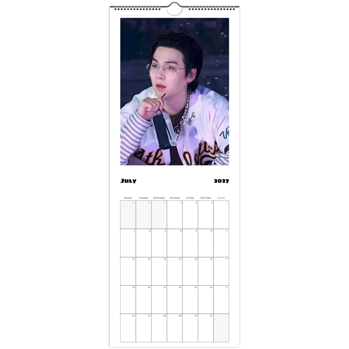 BTS SUGA Calendar July page