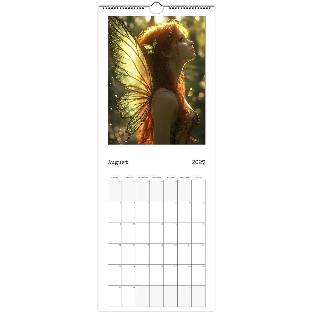 Fairies calendar 2027 August photo