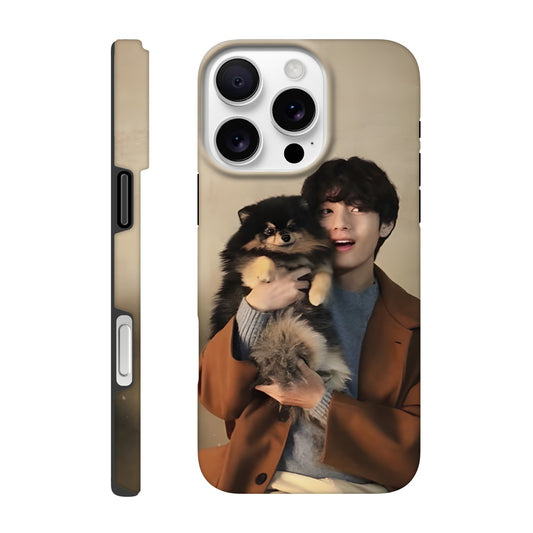 BTS Taehyung V and Yeontan iPhone tough case with dual‑layer protection