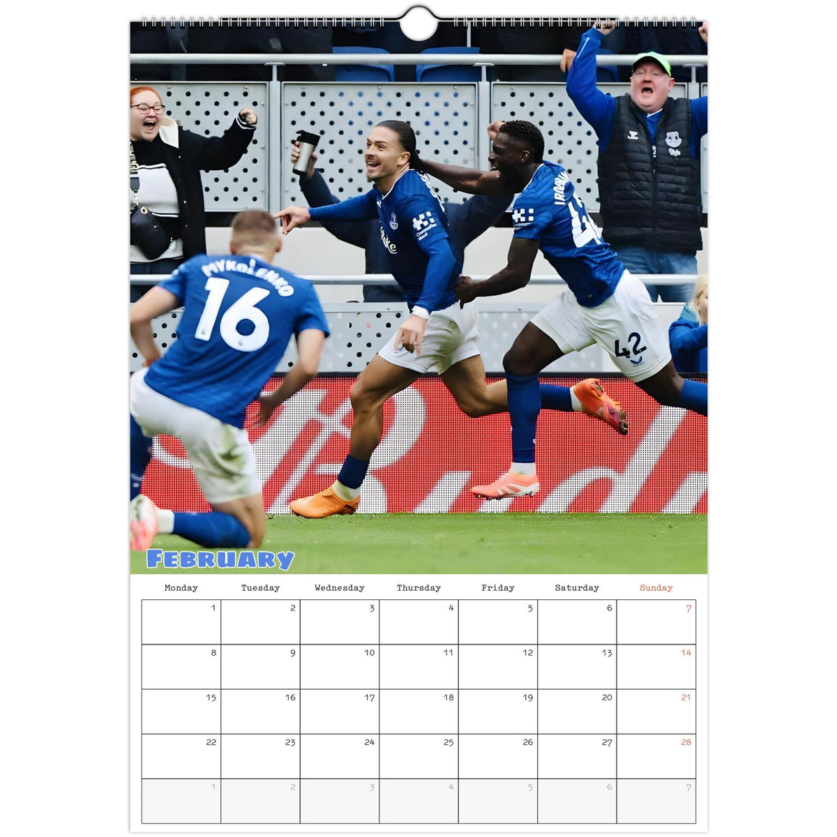 February Everton Calendar photo