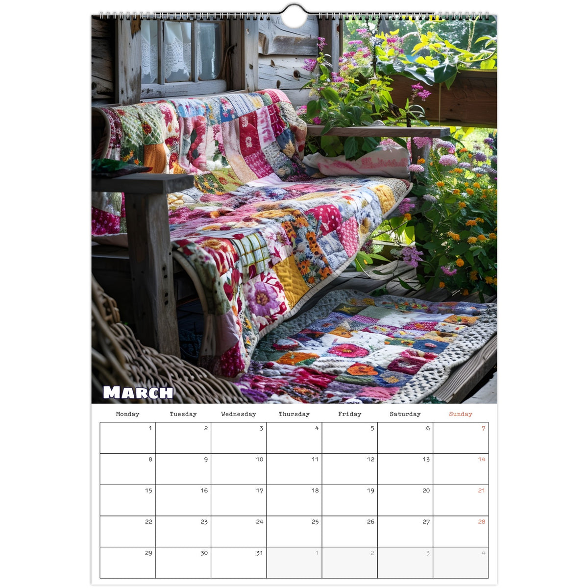 Off‑Grid Living 2027 calendar March photo
