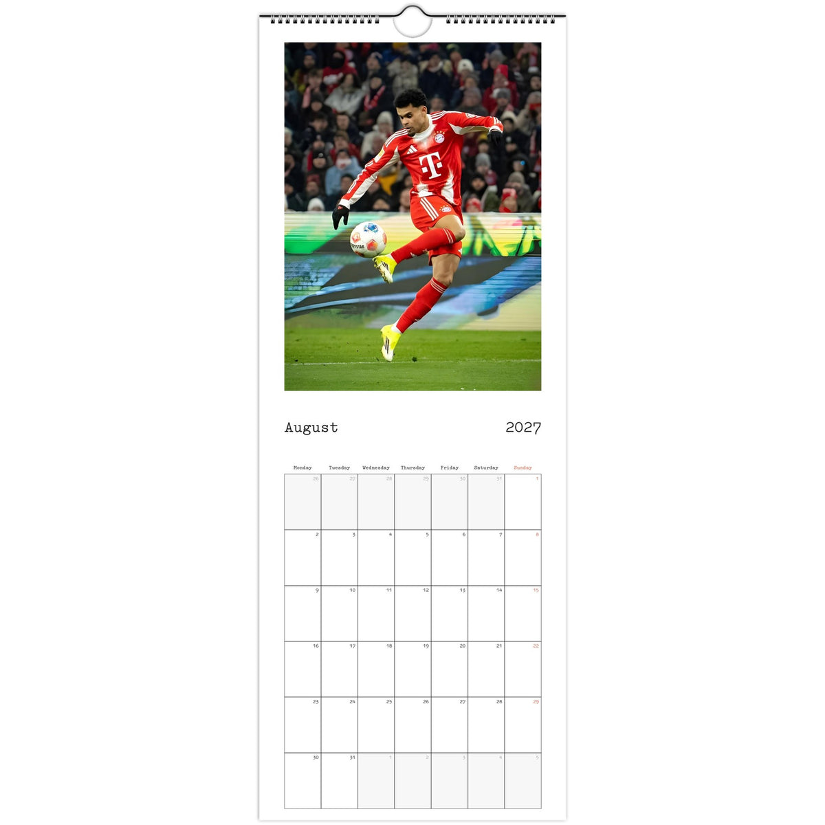 Bayern Munich Calendar 2027 August photo