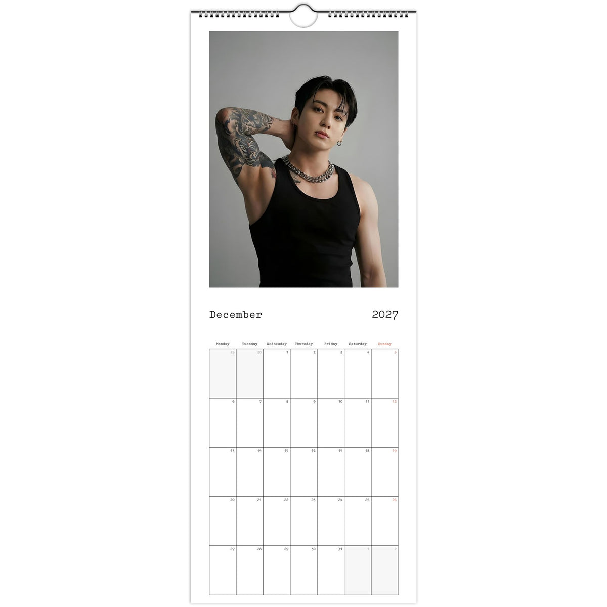 Jungkook Calendar 2027 December photo