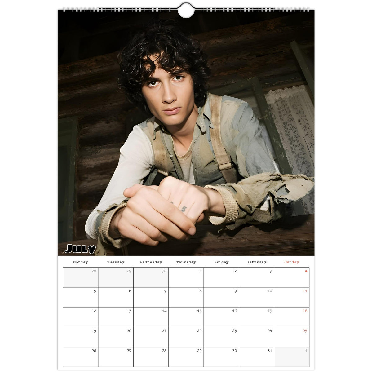 July page of sombr 2027 A3 wall calendar