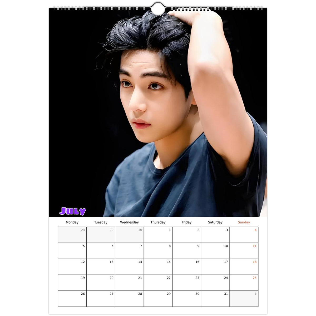 BTS Taehyung calendar July portrait