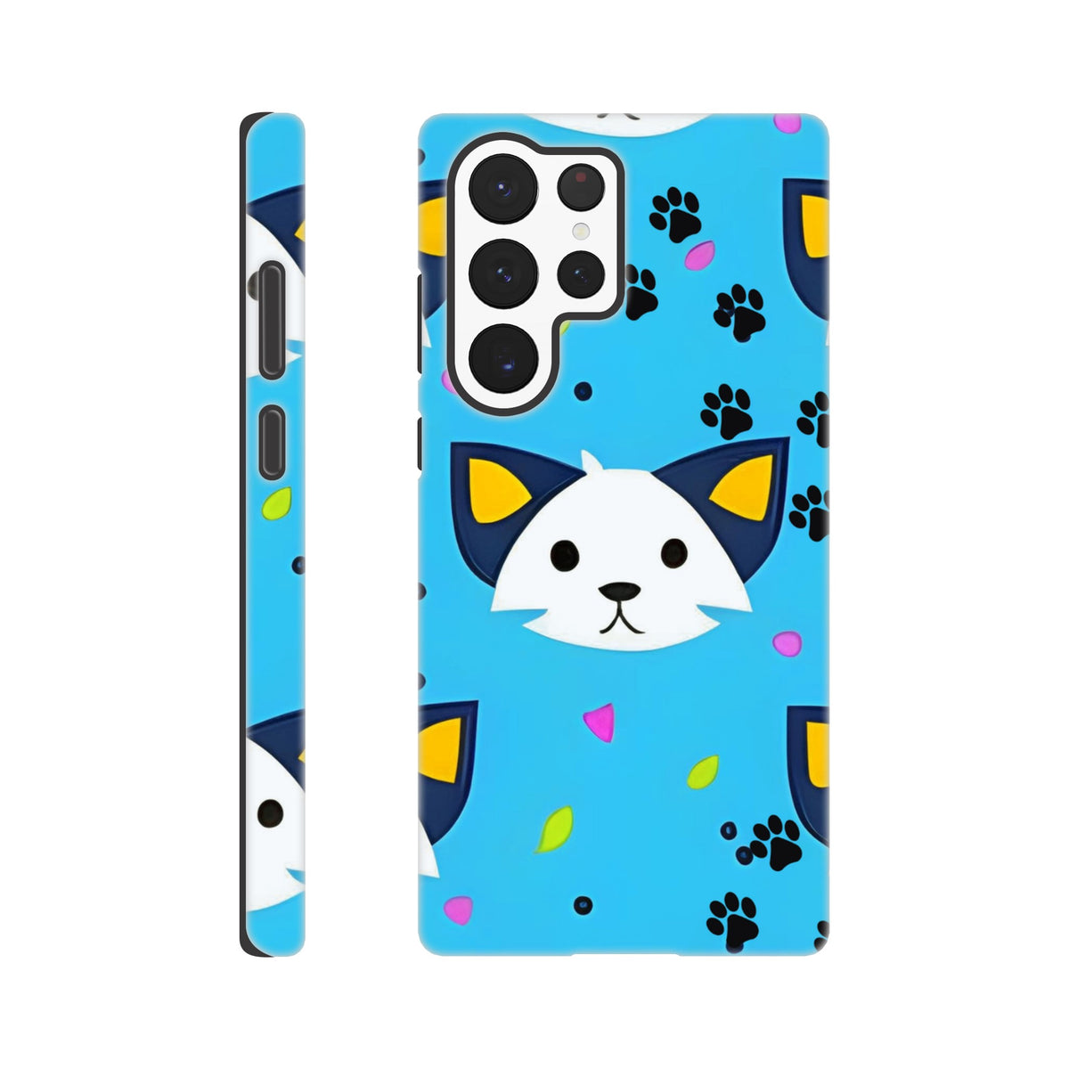 Cat and paws Samsung tough case front view