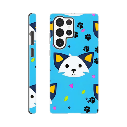 Cat and paws Samsung tough case front view