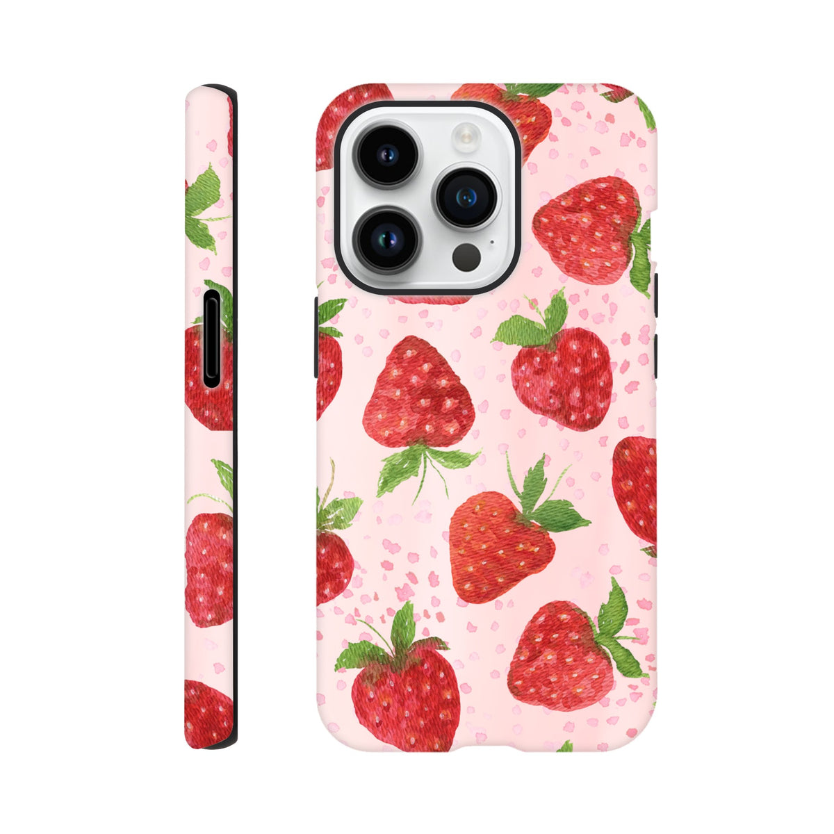 Strawberry print iPhone cover with stylish tough protection