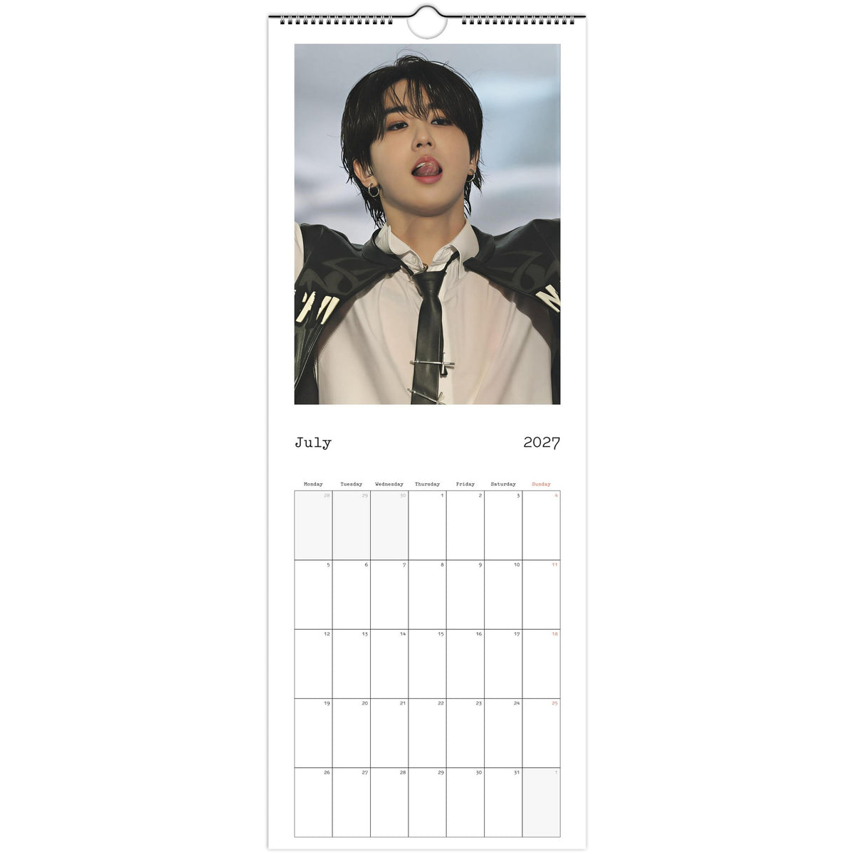 July 2027 page in Stray Kids HAN slim wall calendar