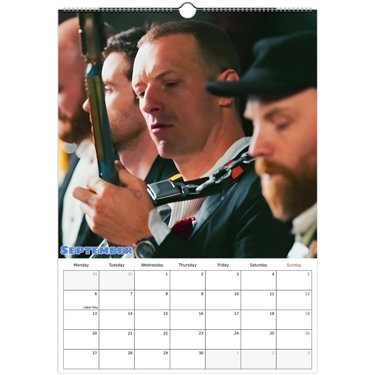 Coldplay calendar September Photo