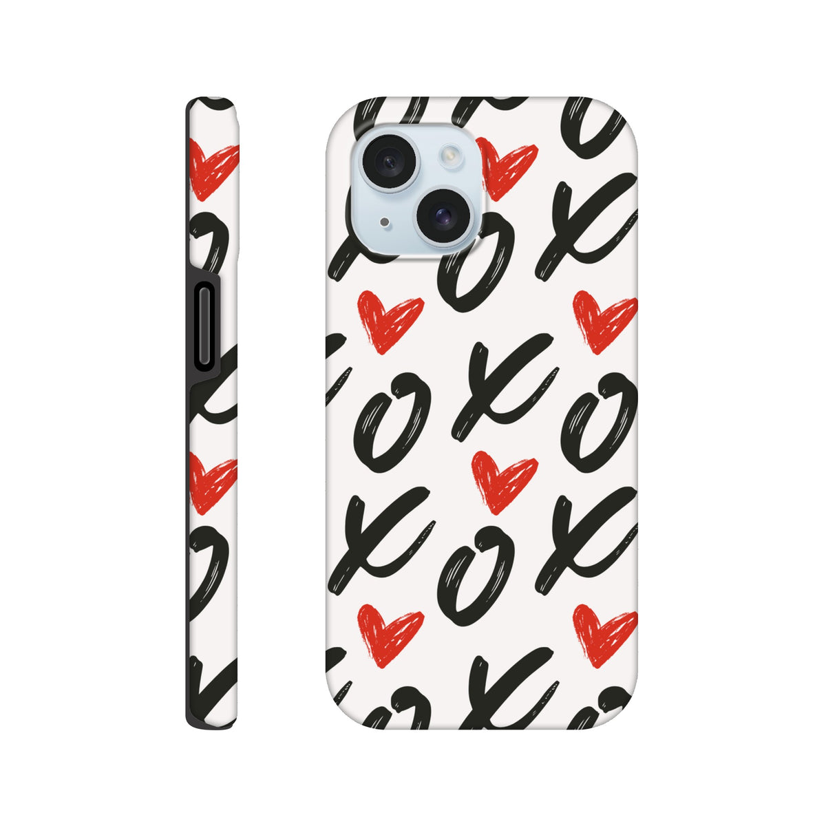 Protective iPhone tough case with white and red Love artwork