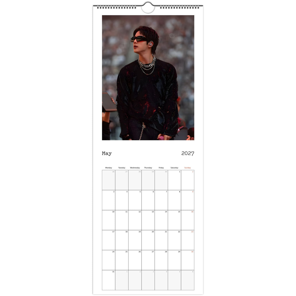 BTS Jin Calendar 2027 May page