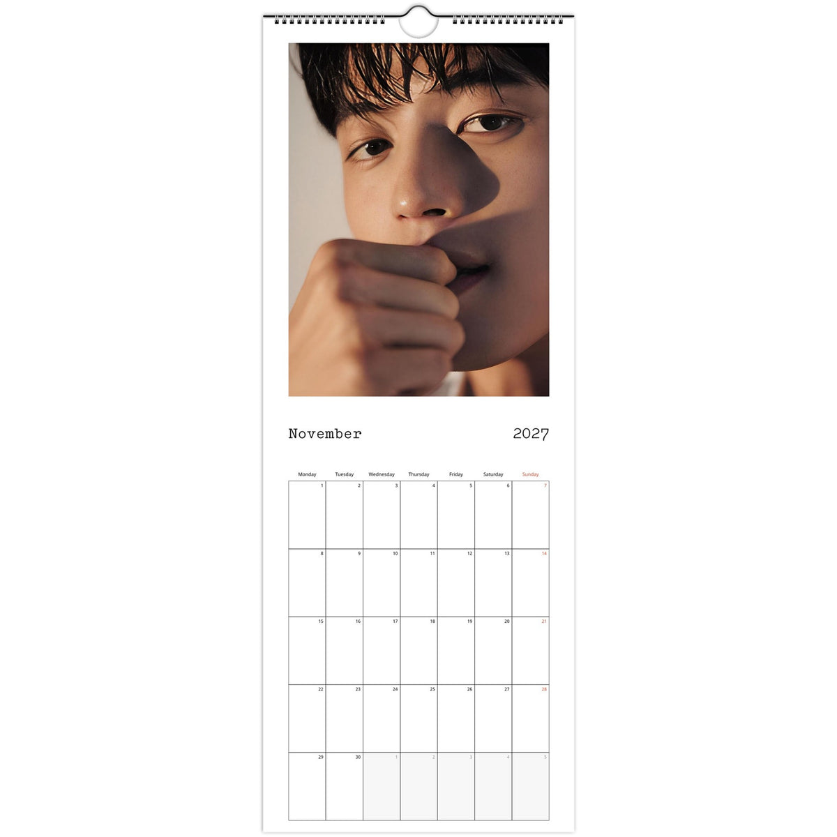 November 2027 page in Park Solomon Lomon slim wall calendar