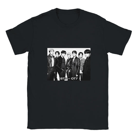 BTS ARIRANG 2026 black t‑shirt with sleeve logo