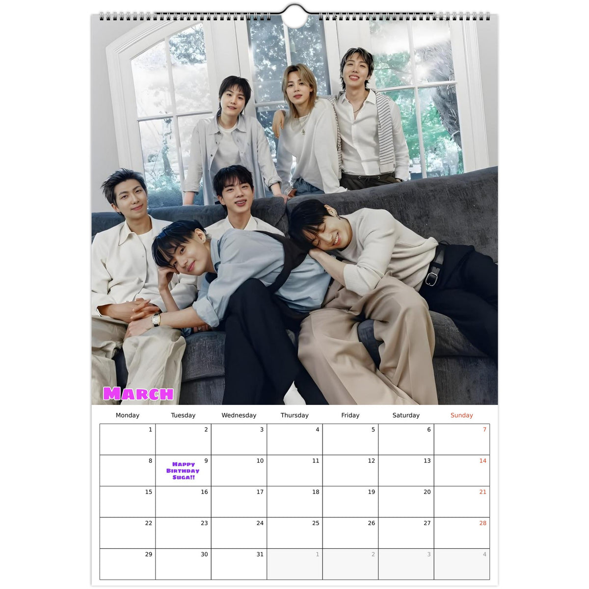 BTS Calendar 2027 March Photo