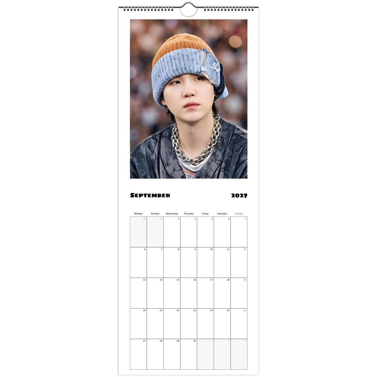 BTS SUGA Calendar September page