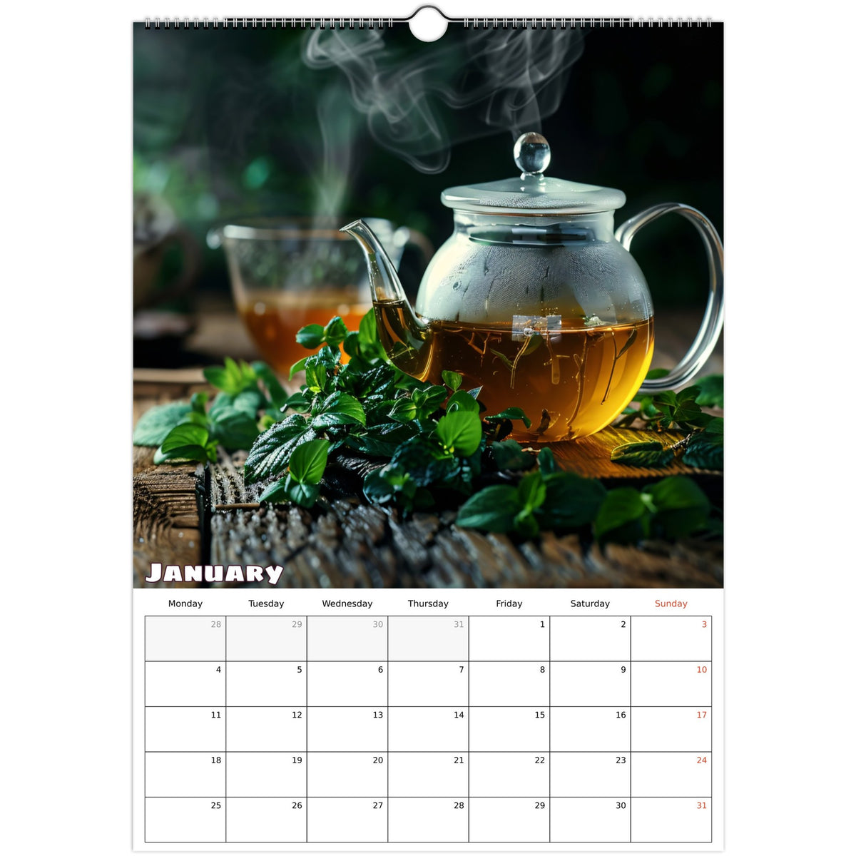 Tea Lovers Calendar 2027 January photo