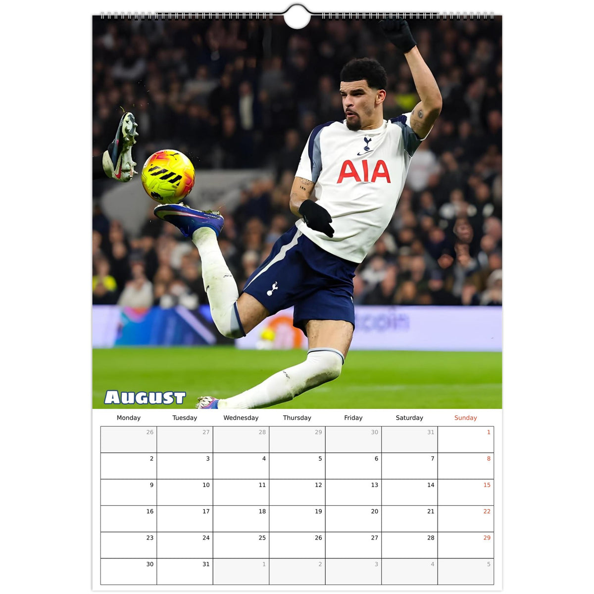 Tottenham calendar August photo