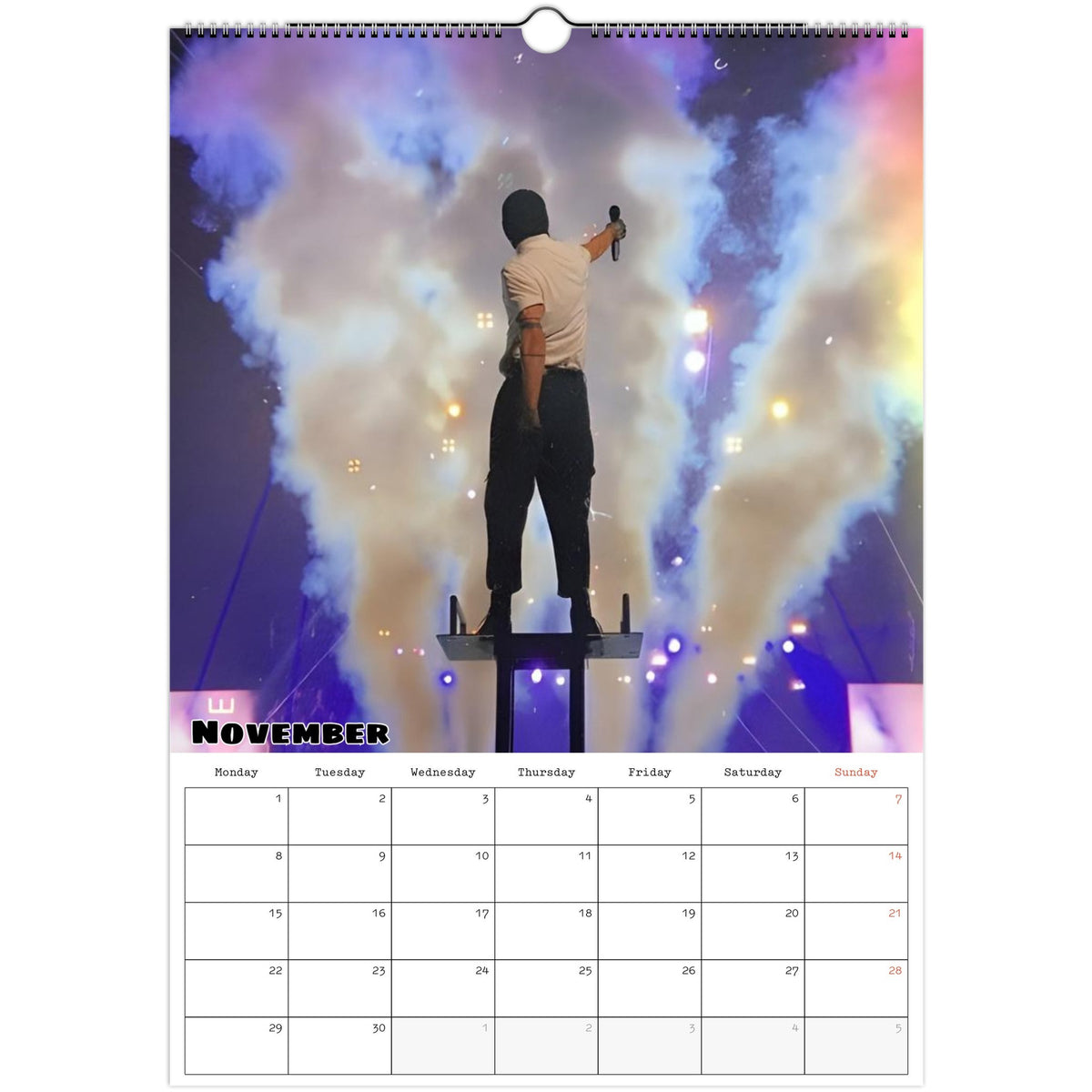 Twenty One Pilots calendar November photo