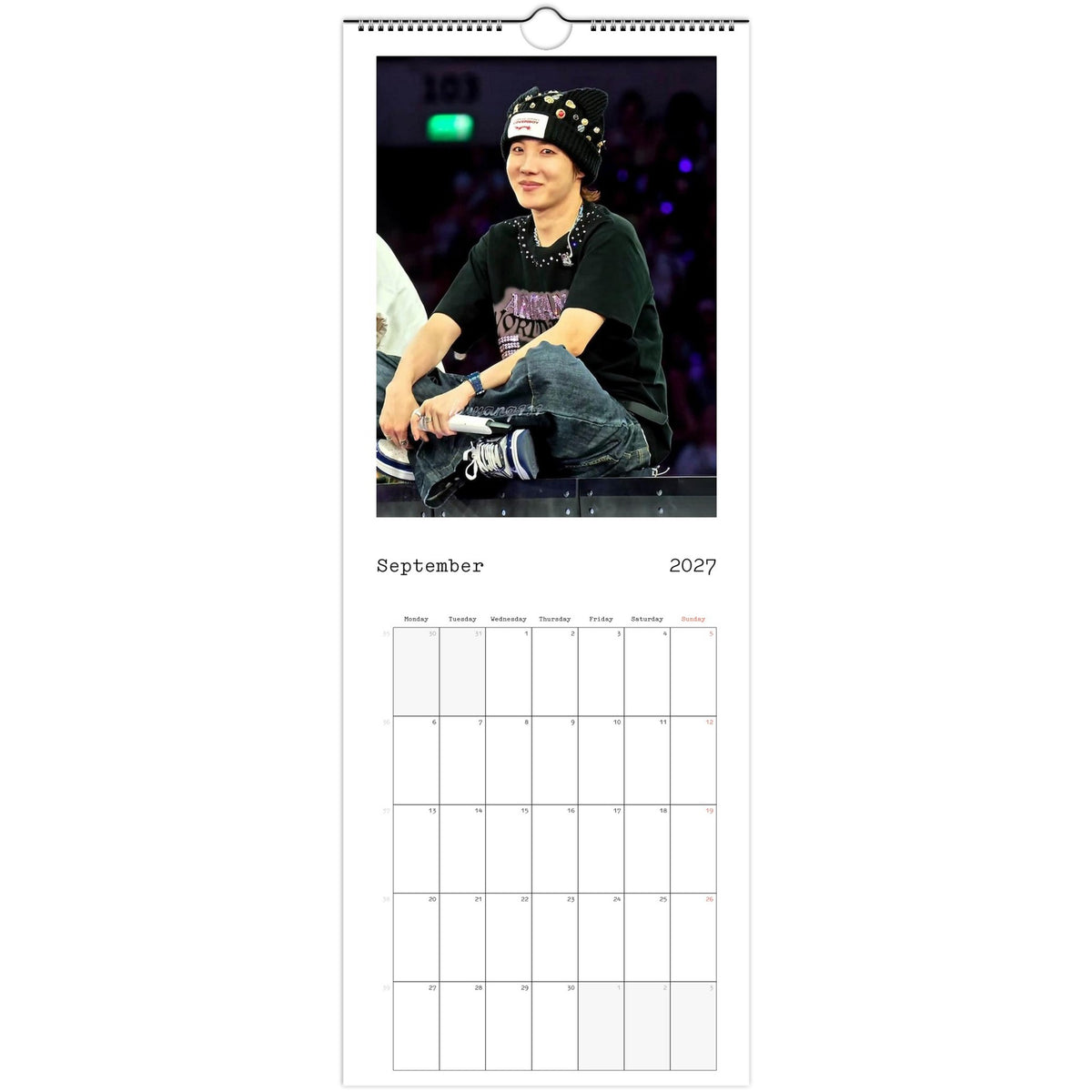 BTS J‑Hope Calendar 2027 September 