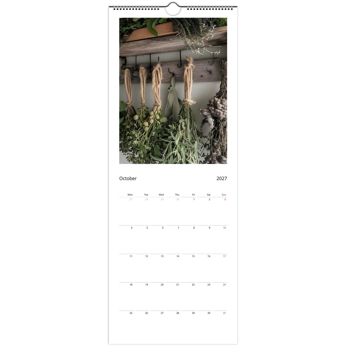 Off‑Grid Living 2027 calendar October photo