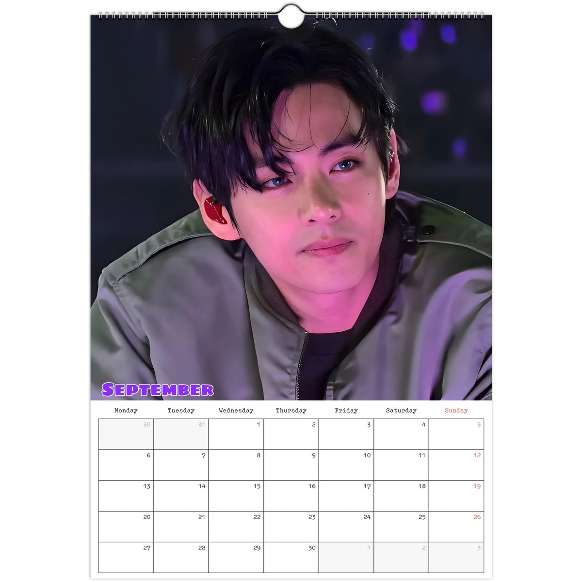 BTS V September ARIRANG Calendar 2027 photo