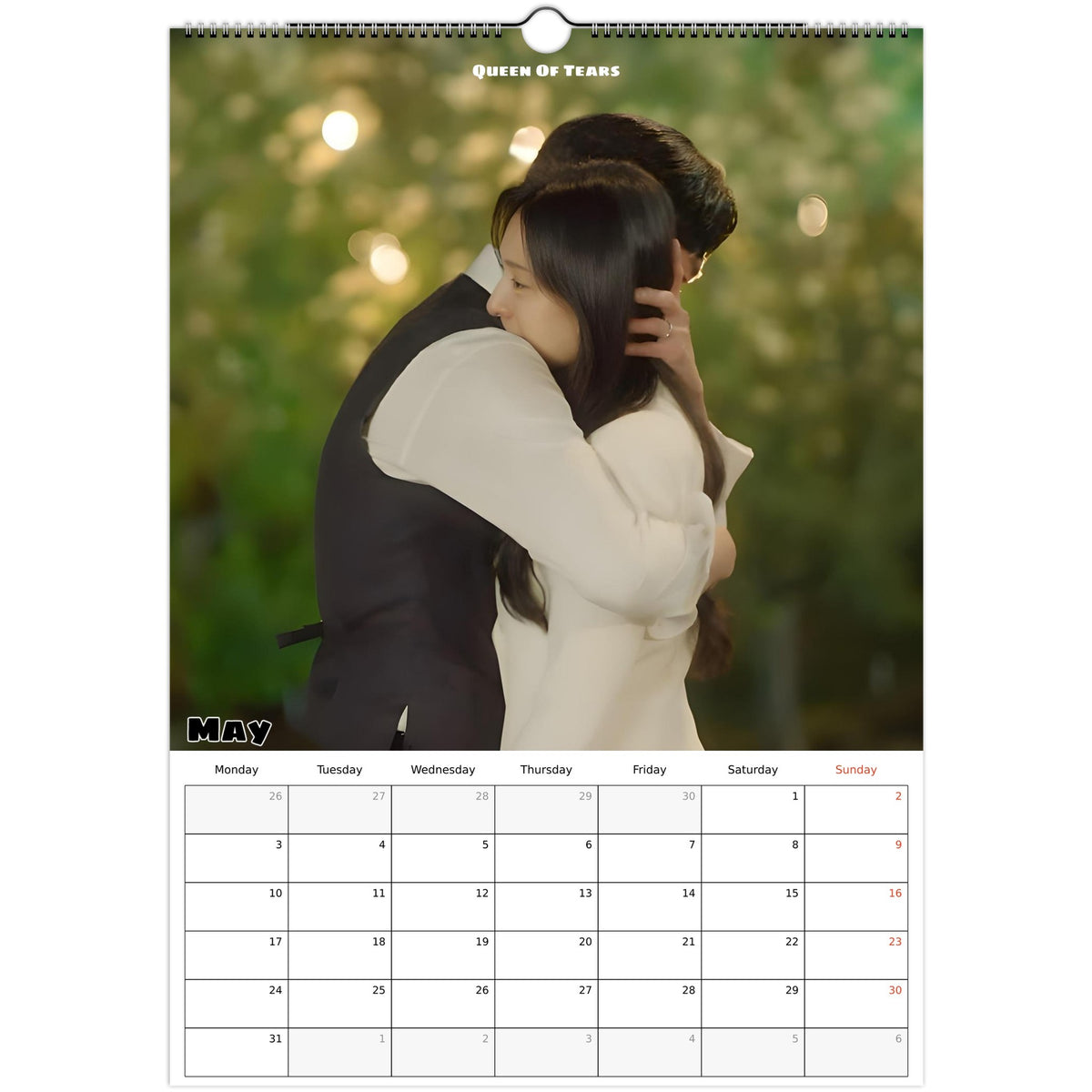 May 2027 page in Classic Romantic K-Drama A3 wall calendar