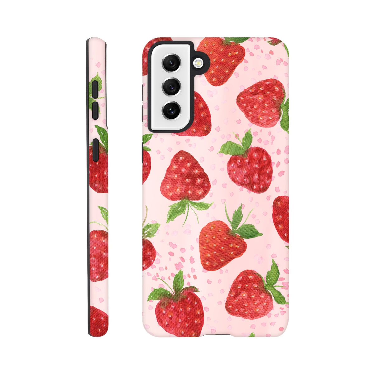Samsung tough case featuring cute strawberry pattern