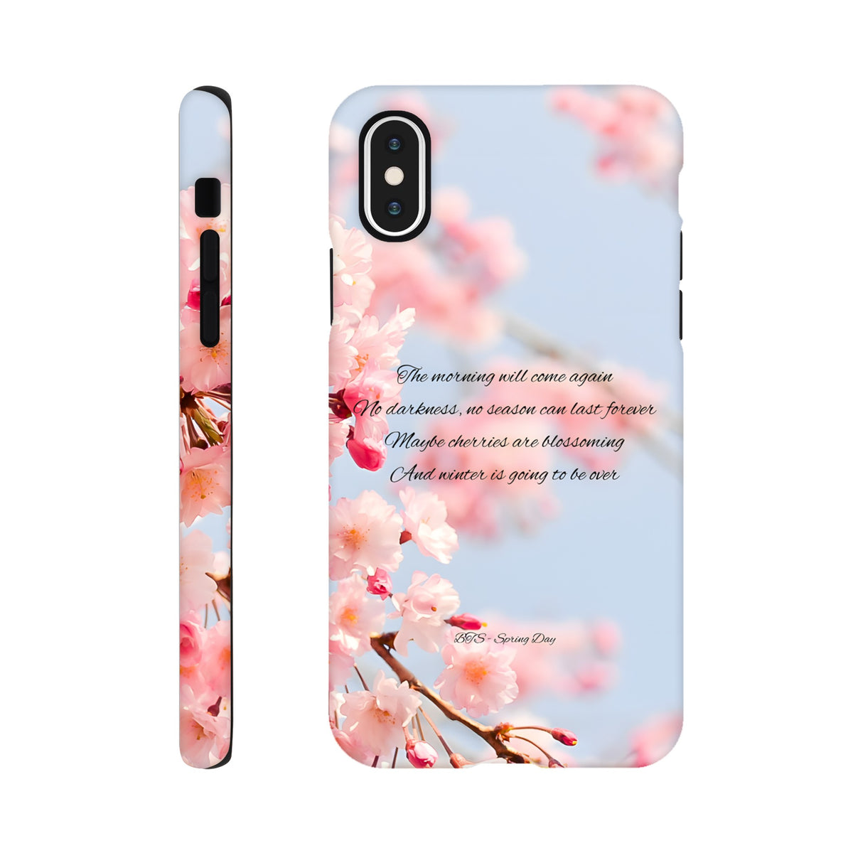 Aesthetic BTS iPhone case with Spring Day inspired minimal design