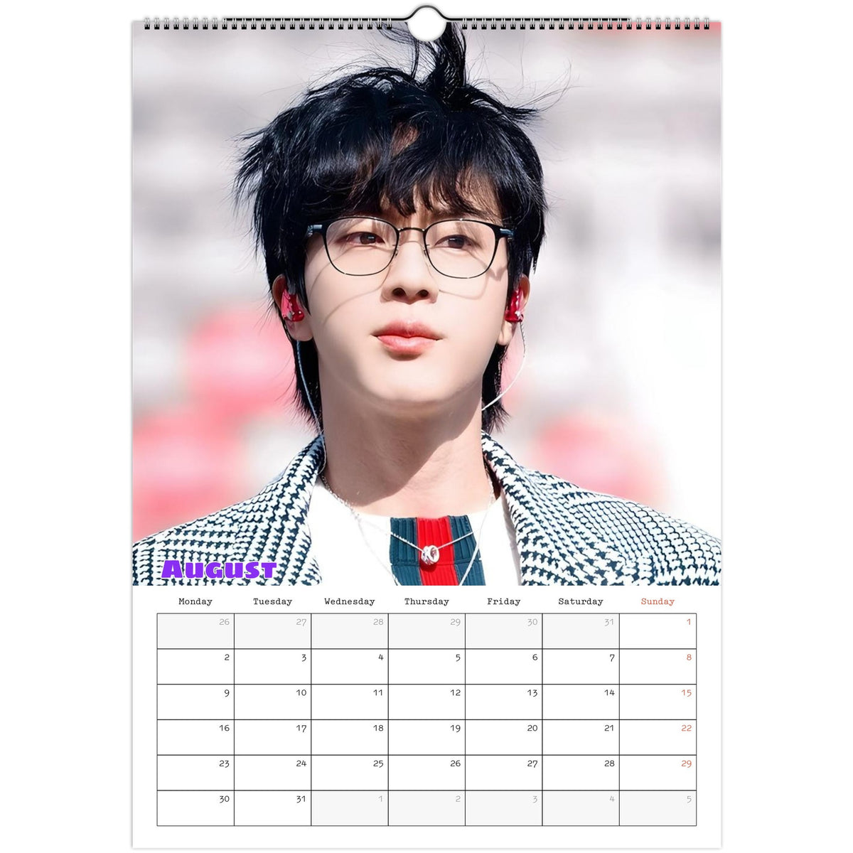 BTS Jin Calendar August portrait