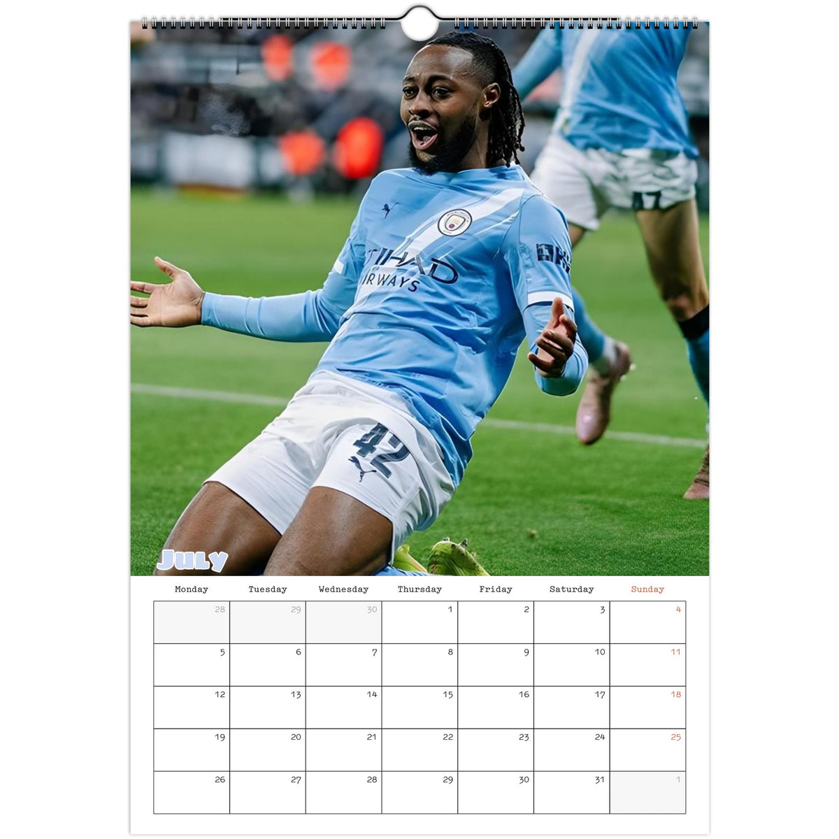 Man City Calendar 2027 July page