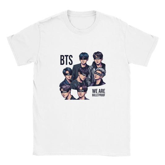 White BTS Arirang 2026 We Are Bulletproof t‑shirt