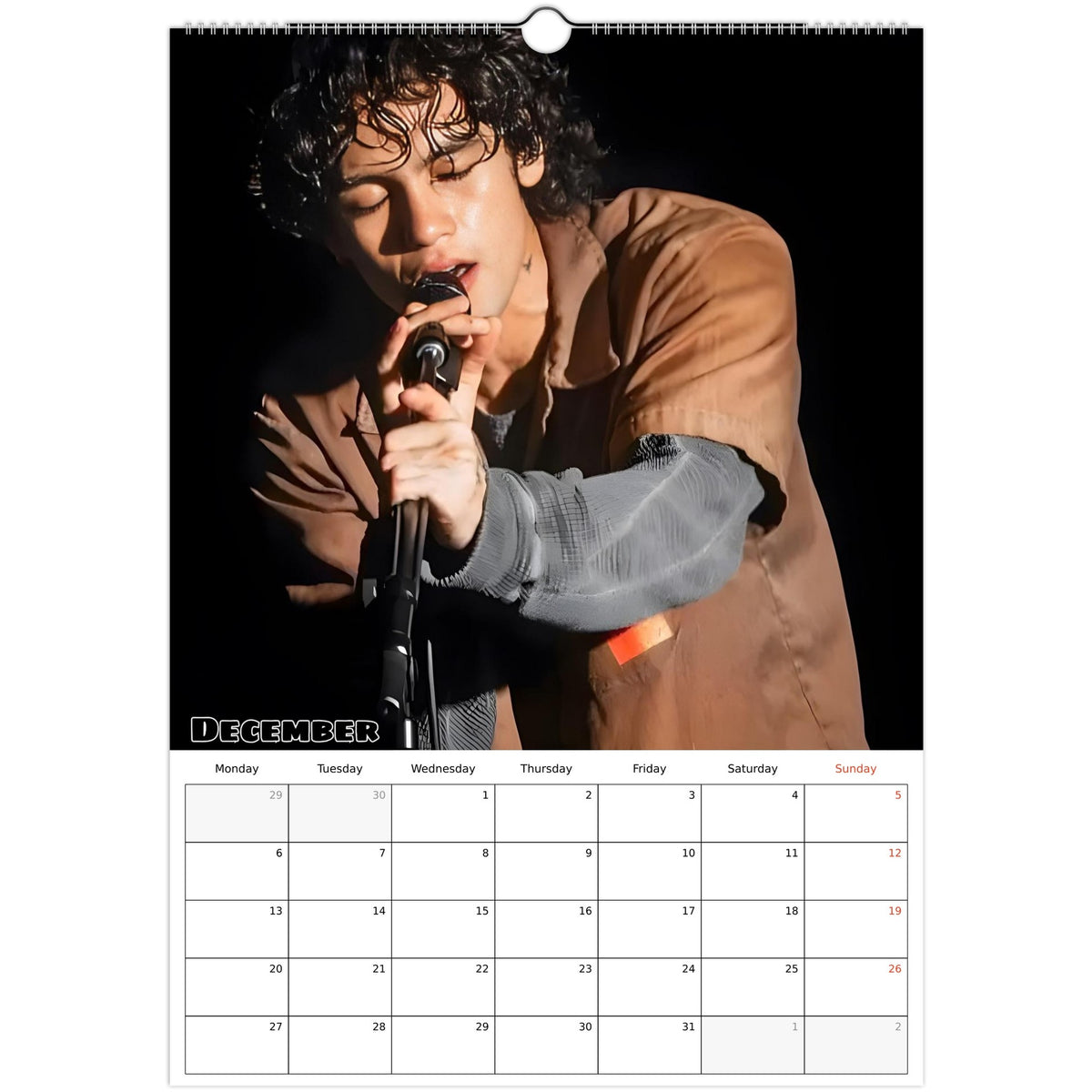 Dominic Fike calendar December photo