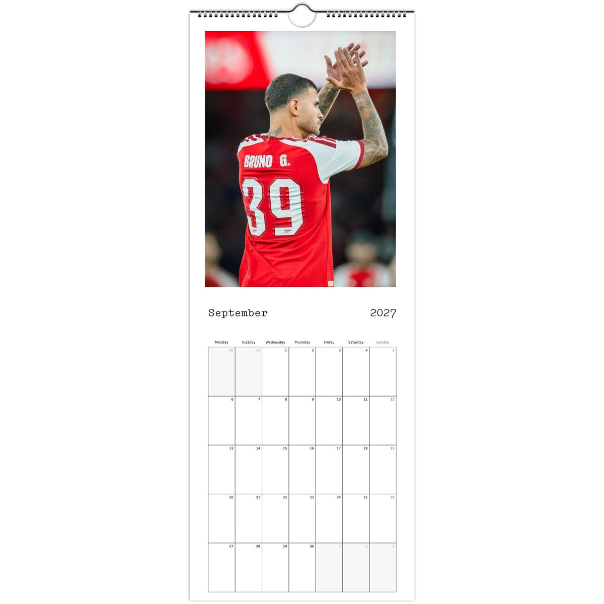 Arsenal Calendar September page