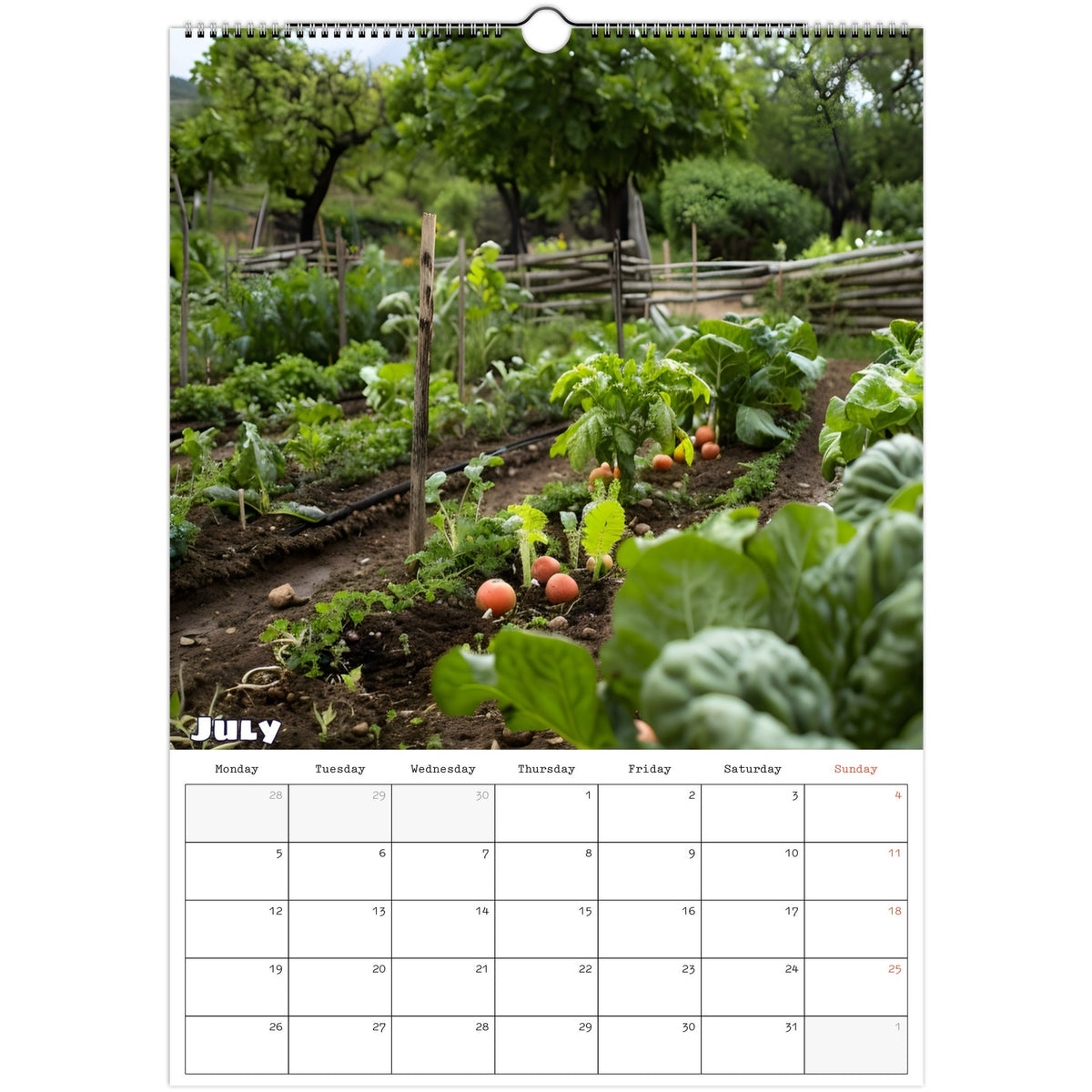Off‑Grid Living 2027 calendar July photo