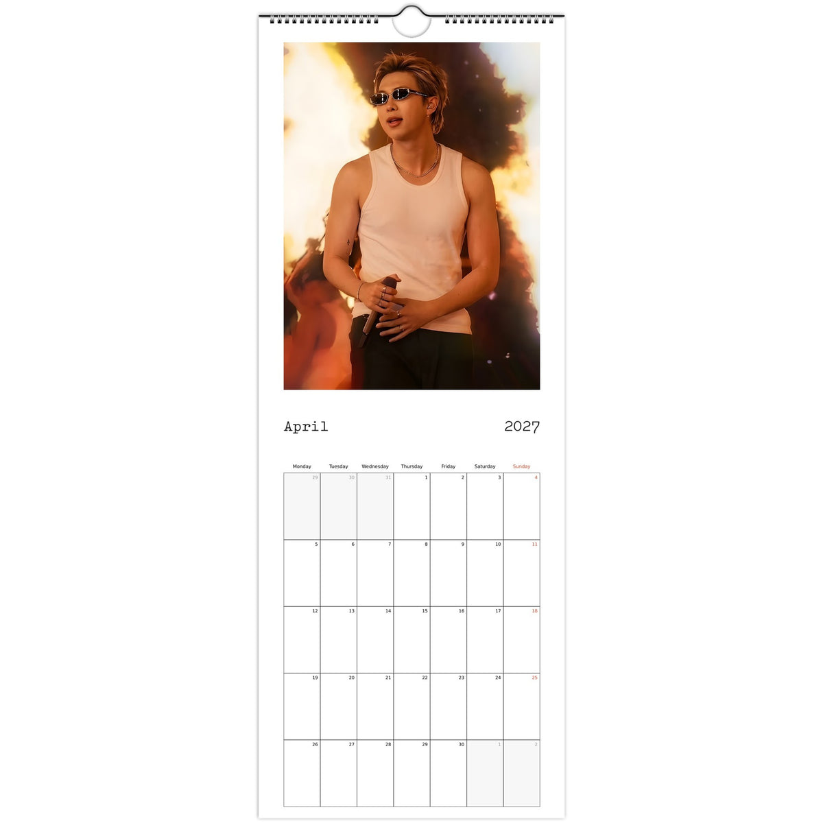 BTS RM Calendar 2027 April page