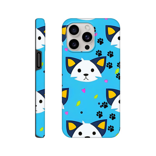 Cat and paws iPhone tough case front view