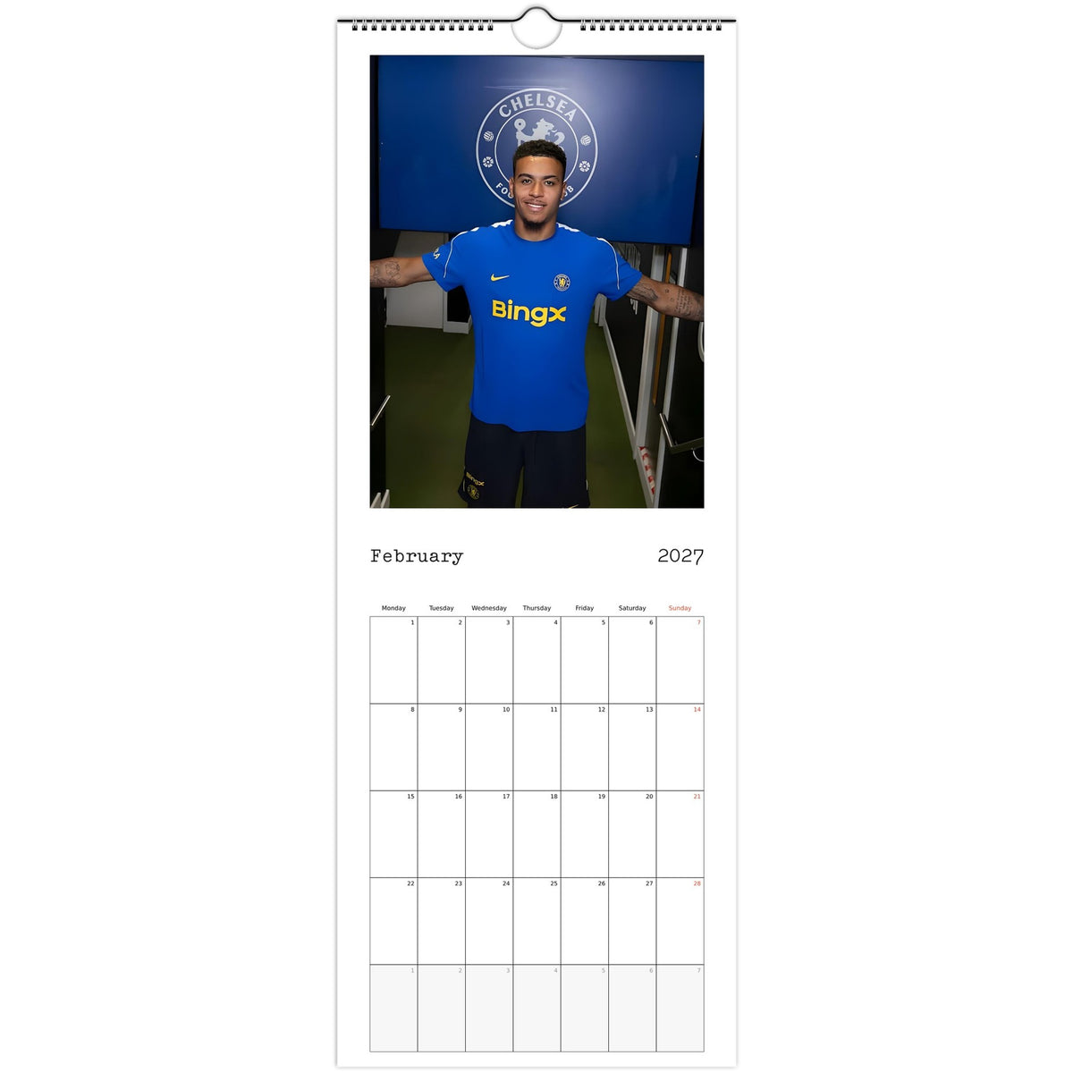 Chelsea Calendar 2027 February photo