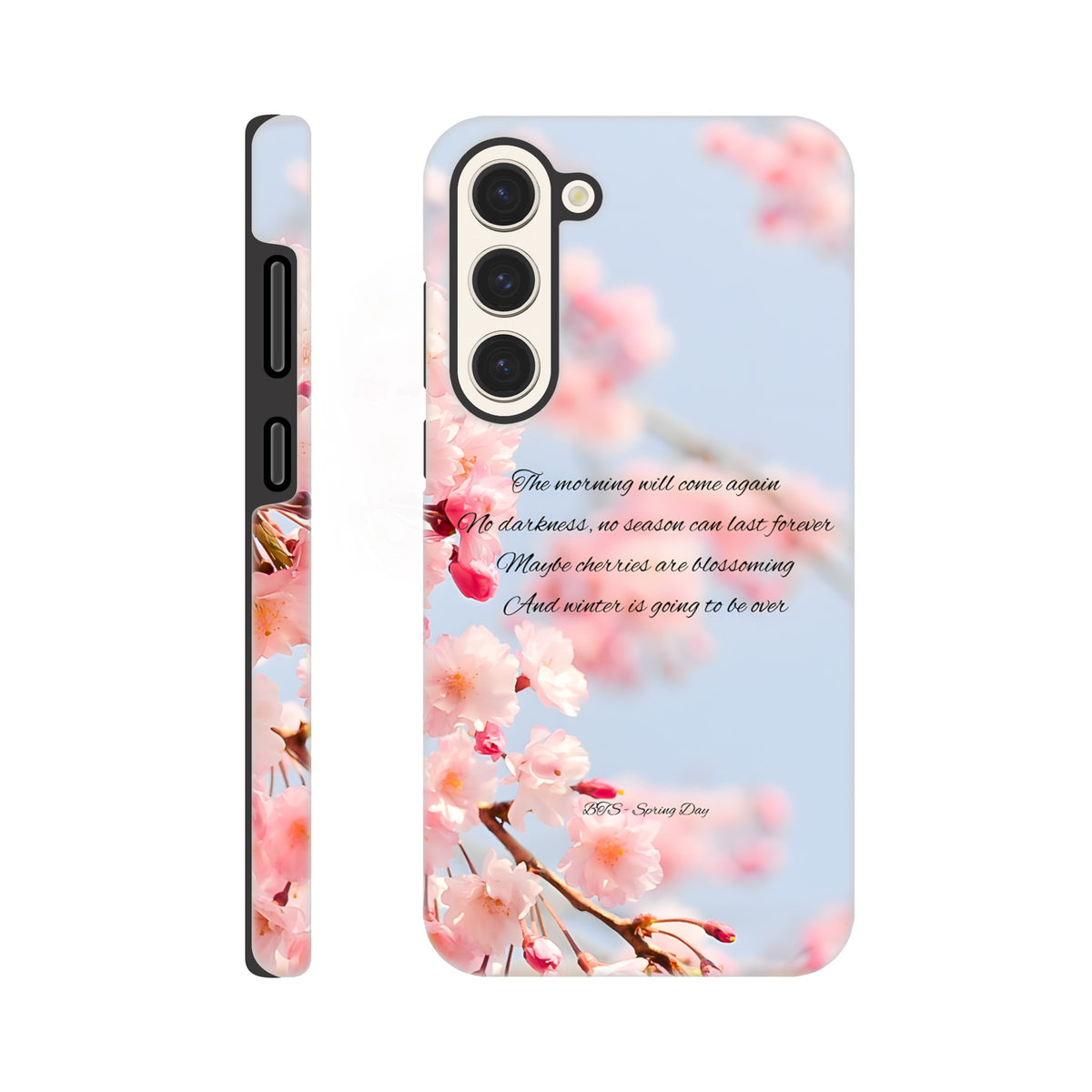BTS Spring Day inspired Samsung tough phone case with pastel aesthetic